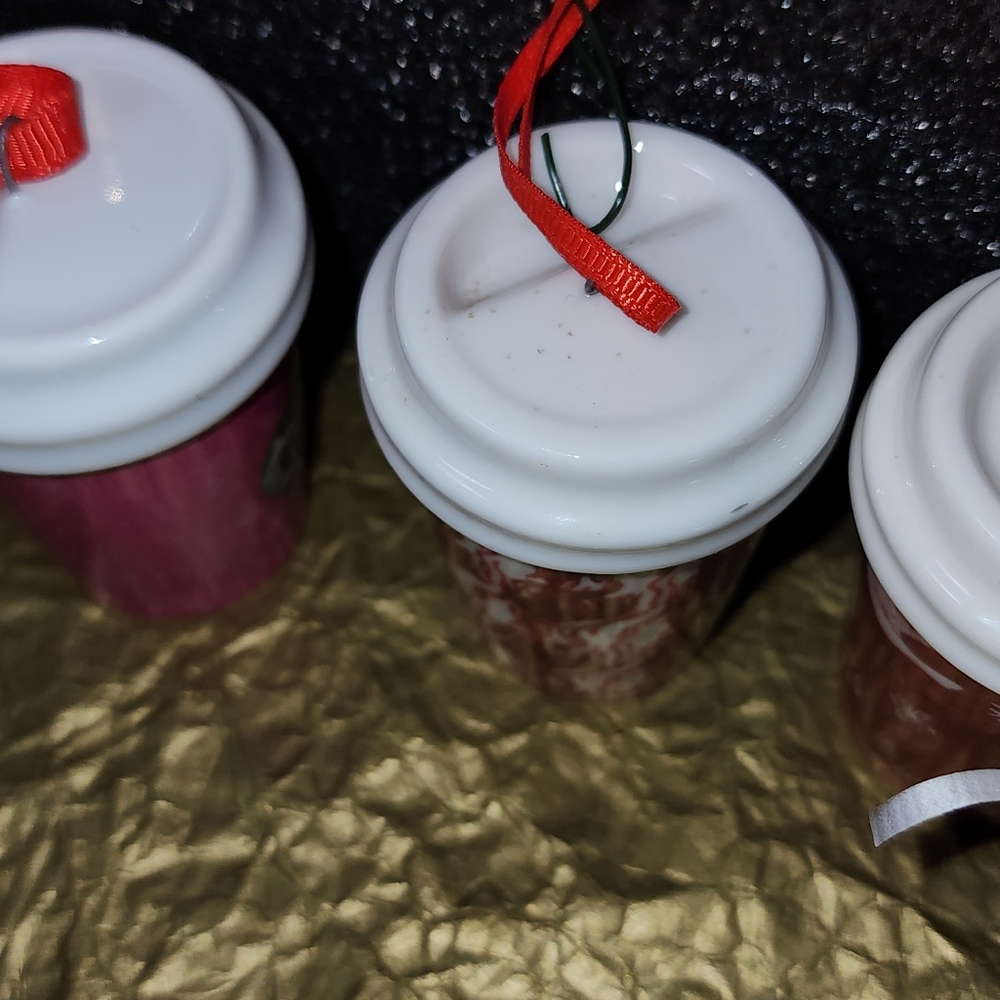 Starbucks Christmas Mini Ceramic Holiday Hanging  Cups Ornaments - Picture 9 of 11